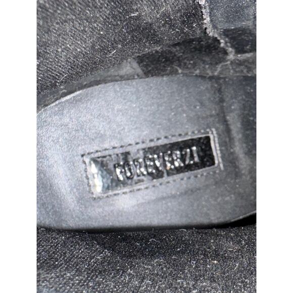 Forever 21 Black Patent Chunky Heel Ankle Boots 8 Side Zip Goth Grunge Trendy - Picture 2 of 8